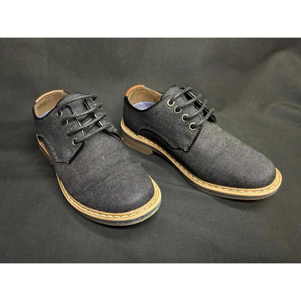Bruno Marc‎ Oxford Shoes Boys Size 9 Black Canvas Derby Casual Dress Lace Up